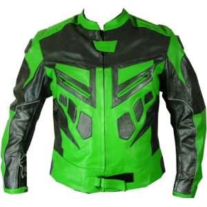    MOTORCYCLE SPEED RACING ARMOR LEATHER JACKET 38 Green: Automotive