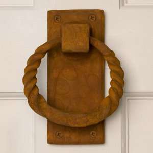  Twisted Ring Iron Door Knocker   Rust