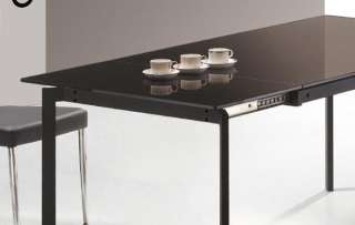  is a Black Glass Top with Extension, on a Black Strong Metal Frame