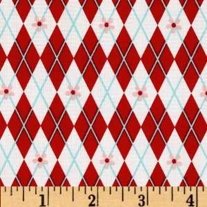   Sugar & Spice Argyle Red Fabric By The Yard Arts, Crafts & Sewing