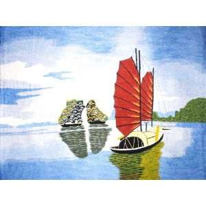   Vietnamese Embroidery   20 x 27 Halong Bay   EBB203