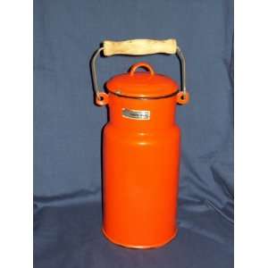  Orange Enamelware Jug Enamel Milk Can Cream Bucket   Made 