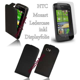 Ledertasche für HTC 7 Mozart Leder Hülle Tasche + Folie  