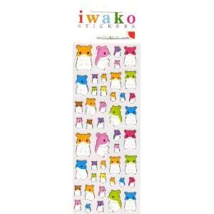 Japanese Iwako Hamster Characters on Crystal Stickers Sheet : Toys 