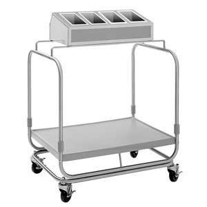  Delfield UTSP 1 Tray and Silverware Cart with 4 Silverware 