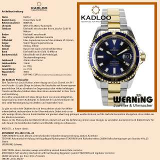 Kadloo Ocean Date Gold Automatik Herrenuhr 80805 BL  