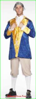 George Washington Adult Costume includes Blue and Yellow Crushed 