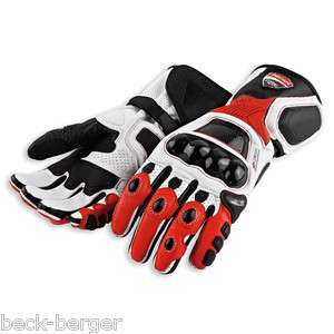   ´12 Racing Handschuhe Leder Gloves schwarz rot NEU 2012   