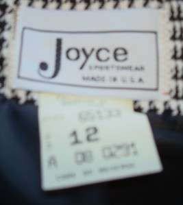 Womens preowned Joyce Sportswear black & white plaid skirt suit, size 