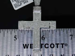   White Gold Finish Pave Diamond Cross Charm (9.4 grams approx