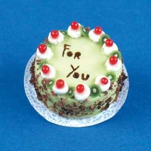    Dollhouse Miniature Cherry Topped For You Cake: Toys & Games