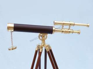 Solid Brass and Leather Telescope on Stand 28  