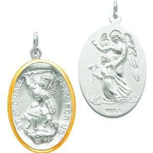  Sterling Silver & Vermeil Saint Michael Medal Jewelry