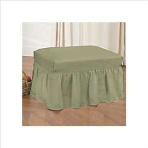  Cotton Duck Ottoman Slipcover Fabric (As Shown) Sage 