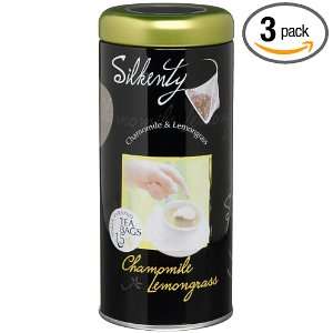 Silkenty Tea, Chamomile Lemongrass, 15 Count Pyramid Tea Sachets (Pack 