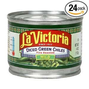La Victoria Diced Green Chiles, Mild, 4 Ounce Units (Pack of 24 