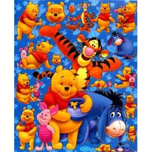  Pooh Hugging Honey w Tigger Piglet Eeyore Disney STICKER 