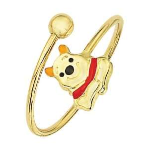  Disney   Winnie The Pooh Ring in 14k Yellow Gold & Enamel 
