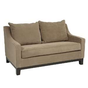  Loveseat Sofa with Oversized Cushions in Brownstone Fabric 