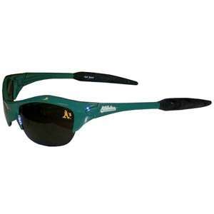 Oakland As Blade MLB Sunglasses Rubber Team Colored Accents Arms 