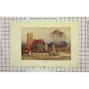    Colour Print View Dunchurch Hunting Hounds Horses: Home & Kitchen