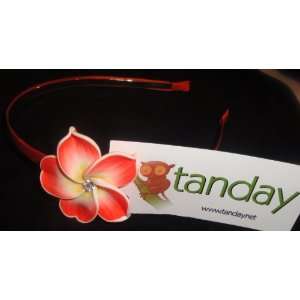  Tanday Hawaiian Plumeria Flower Headband Orange 