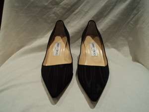 JIMMY CHOO Black Moiré Heels SZ 35 1/2  