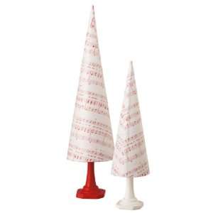  Set of 2 Rolled Sheet Music Table Top Christmas Trees 