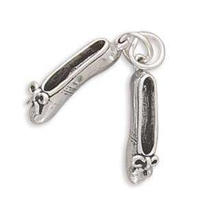 Ballet Slippers 3 D Charm Sterling Silver