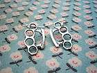 funky silver knuckle duster earrings emo goth retro 