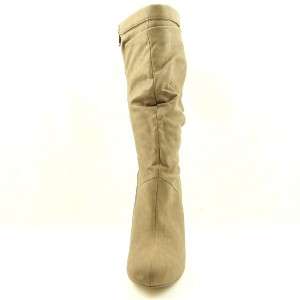 Womens High Heel Slouch Shaft Knee High Boots, Stone Nubuck 8US/38 