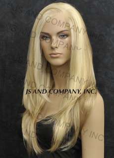  FRONT WIG Long Straight Strawberry Blonde & Pale Blonde Mix.  