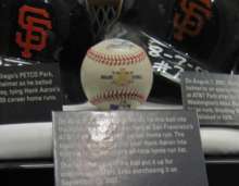Bonds 756th home run ball in the Hall of Fame.