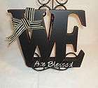 RUBBED WOOD SIGN WE ARE BLESSED VINTAGE WORD PLAQUE HOME DECOR 