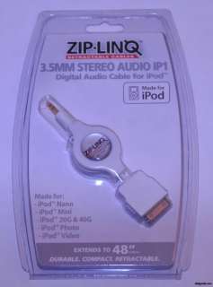 NEW Zip Linq 3.5 mm to iPod Connector Cable (White)  