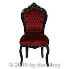 Sitz Möbel Barock Stil Stuhl dunkelrot schwarz Massiv