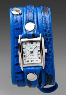 LA MER Layer Wrap Watch in Electric Blue Snake  