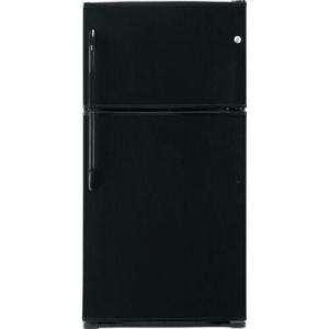 GE 21.0 Cu. Ft. 33 In. Wide Top Freezer Refrigerator in Black 