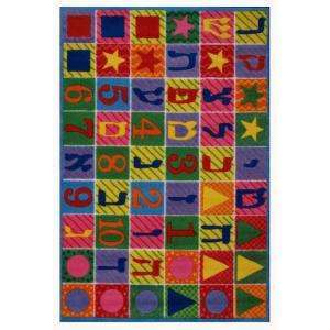 LA Rug Inc. Supreme Hebrew Numbers & Letters Multi Colored 39 in. x 58 