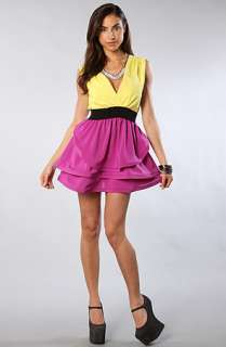 Reverse The Color Block Dress in Yellow and Purple  Karmaloop 