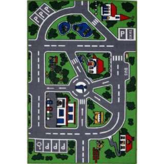 LA Rug Inc. Fun Time Streets Multi Colored 5 Ft. 3 In. X 7 Ft. 6 In 