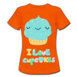 Cute Monstr, i love cupcakes, Frauen T Shirt klassisch: .de 