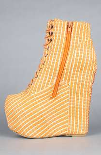 Jeffrey Campbell The Damsel Shoe in Orange Weave  Karmaloop 