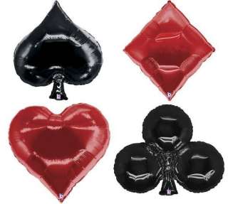 35 Casino Poker Heart Spade Diamond Club Balloon Set  