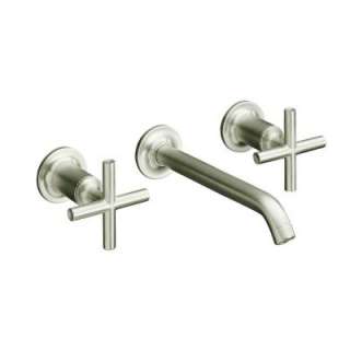   Handle Wall Mount Low Arc Bathroom Faucet Trim Only in Vibrant Brushed
