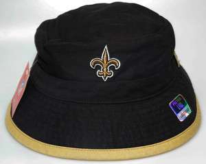 New NFL New Orleans Saints Black & Gold Bucket Fishing Hat 3D 
