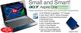 Acer Aspire One AOA150 1283 Netbook   Intel Atom Processor N270 1.6GHz 