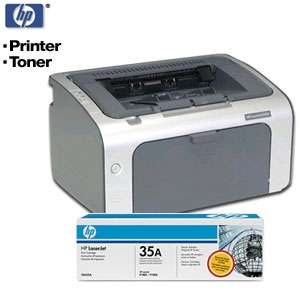 HP LaserJet P1006 Printer, HP 35a LaserJet Black Smart Print Cartridge 