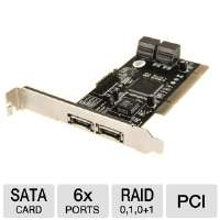 Vantec UGT ST310R PCI Host Card   6 Port, 4 Internal SATA, 2 External 