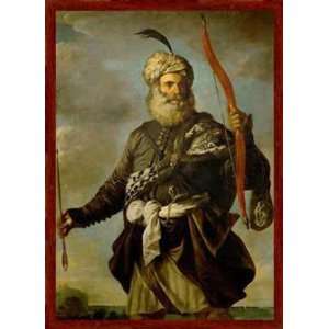 Bild mit Rahmen Pier Francesco Mola, Orientalischer Krieger mit 